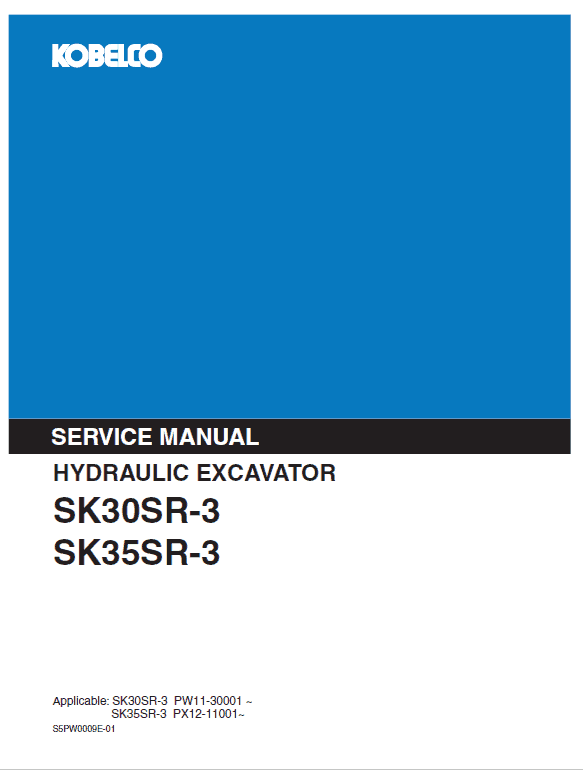 Kobelco SK30SR-3 and SK35SR-3 Excavator Service Manual Workshop Guide