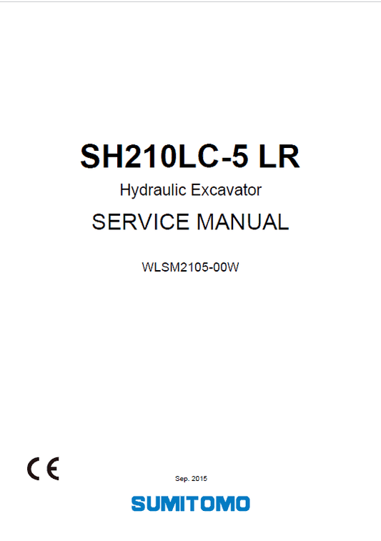 Sumitomo SH210LC-5 LR Hydraulic Excavator Repair Service Manual