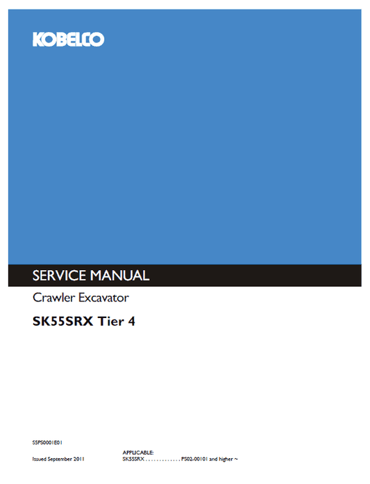 Kobelco SK55SRX-T4 Excavator Service Manual Workshop Guide