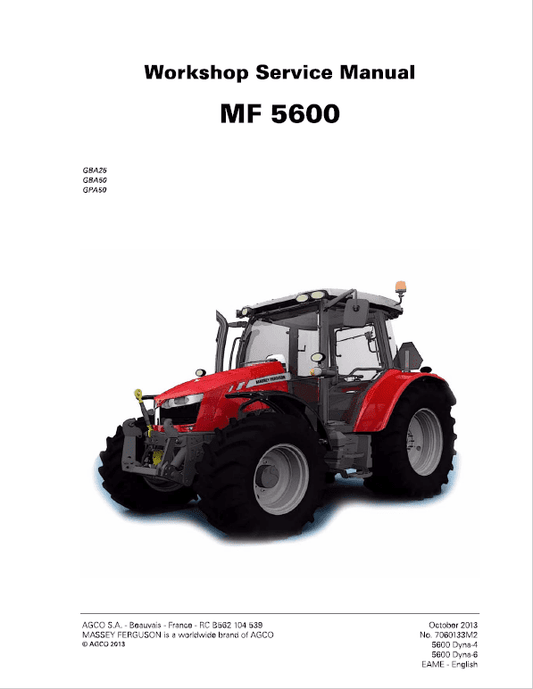Massey Ferguson 5611, 5612, 5613 Tractors Repair Service Manual Workshop Guide