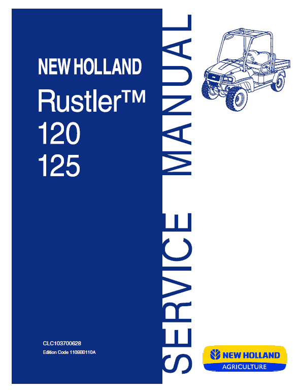 New Holland 120, 125 Rustler Service Manual Workshop Guide