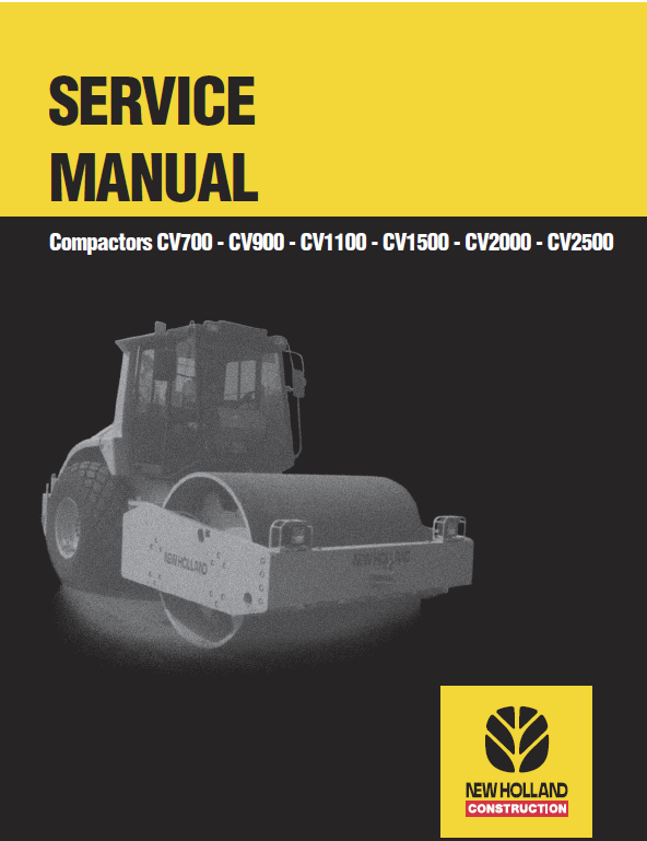 New Holland CV700, CV900, CV1100 Compactor Service Manual Workshop Guide