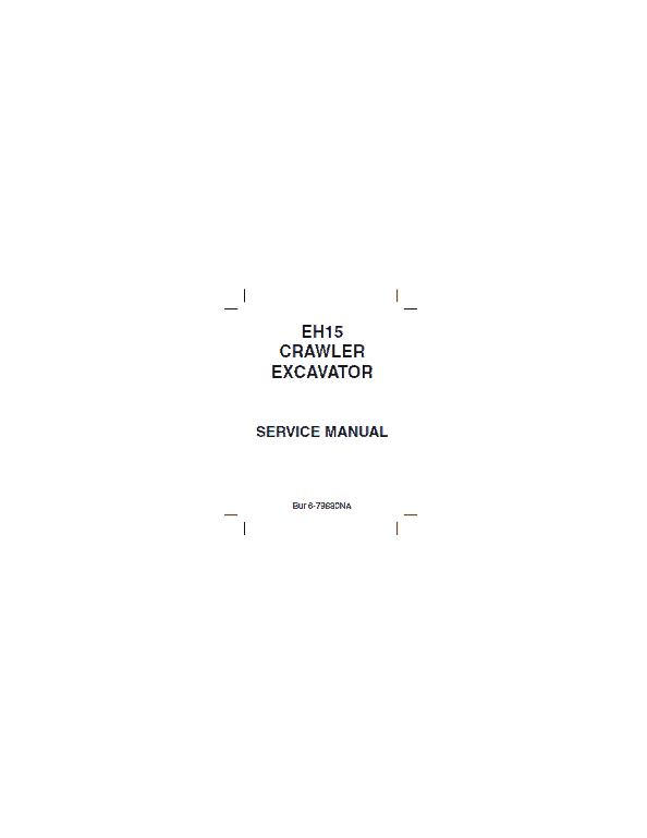 New Holland EH15 Excavator Service Manual Workshop Guide