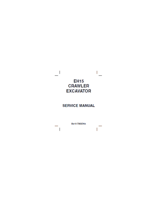 New Holland EH15 Excavator Service Manual Workshop Guide