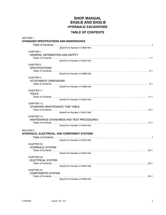 New Holland EH30.B, EH35.B Excavator Service Manual Workshop Guide