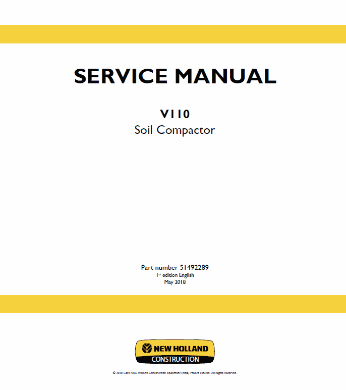 New Holland V110 Compactor Service Manual Workshop Guide