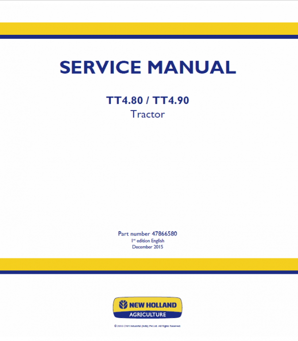 New Holland TT4.80, TT4.90 Tractor Service Manual Workshop Guide