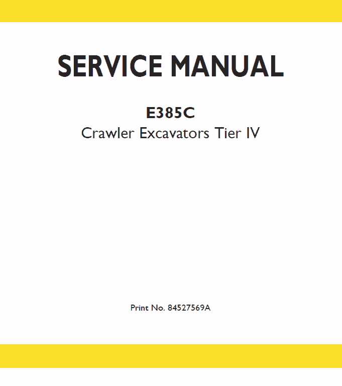 New Holland E385C Tier 4 Excavator Service Manual Workshop Guide