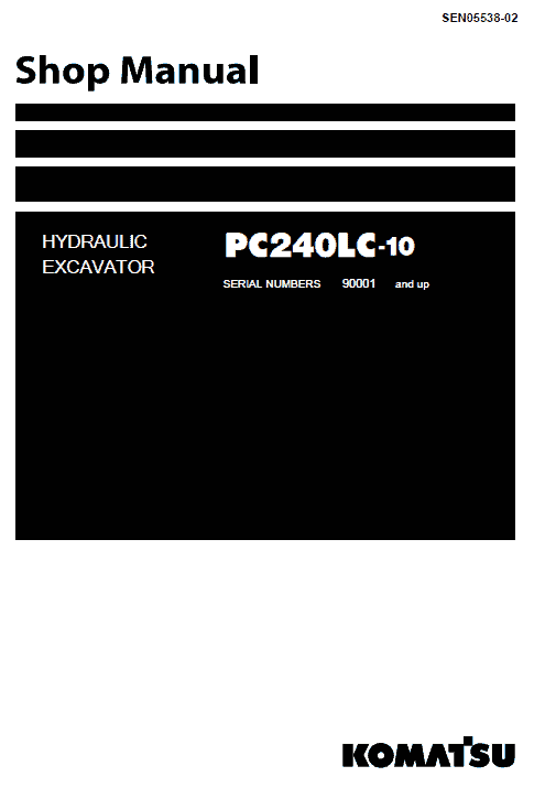Komatsu PC240LC-10 Excavator Service Manual Workshop Guide