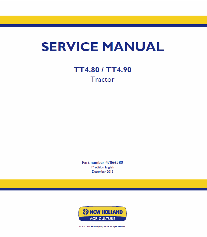 New Holland TT4.80, TT4.90 Tractor Service Manual Workshop Guide