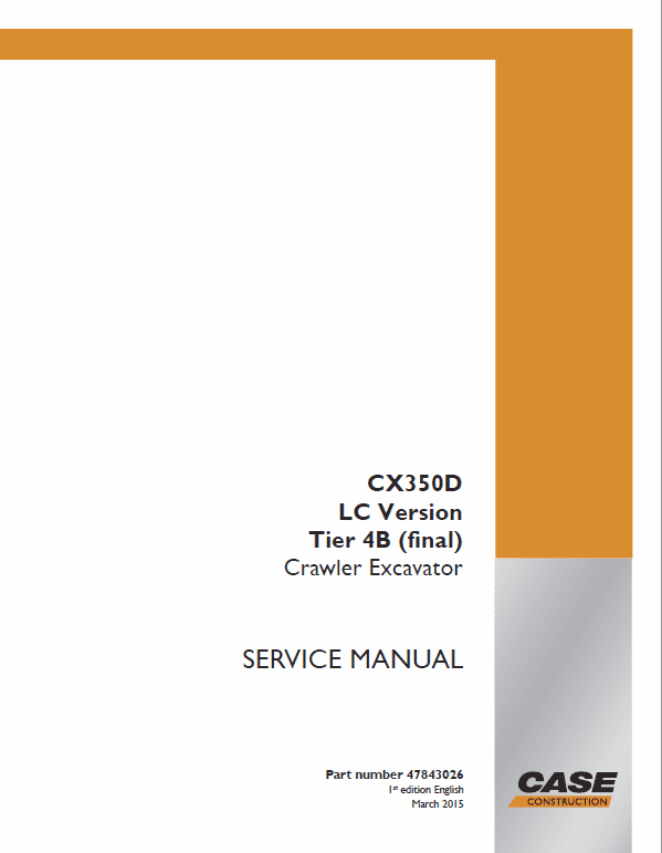 Case CX350D, CX370D Excavator Service Manual Workshop Guide