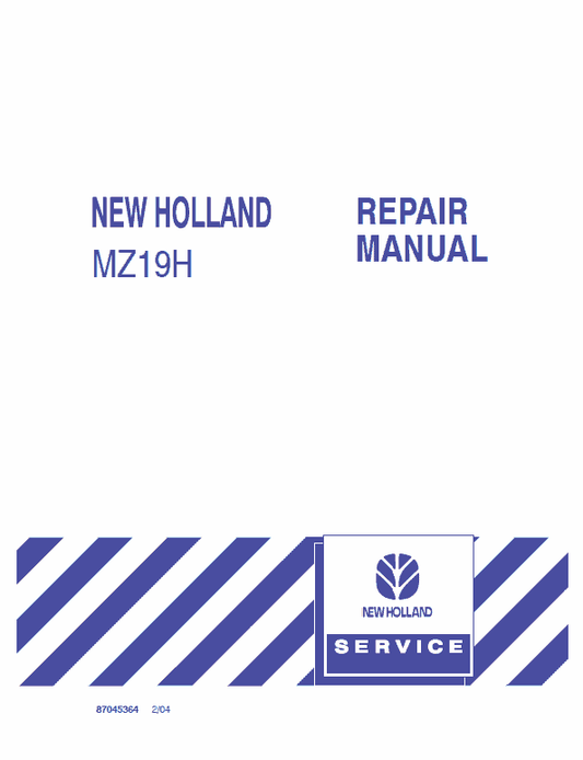 New Holland MZ19H Mower Tractor Service Manual Workshop Guide