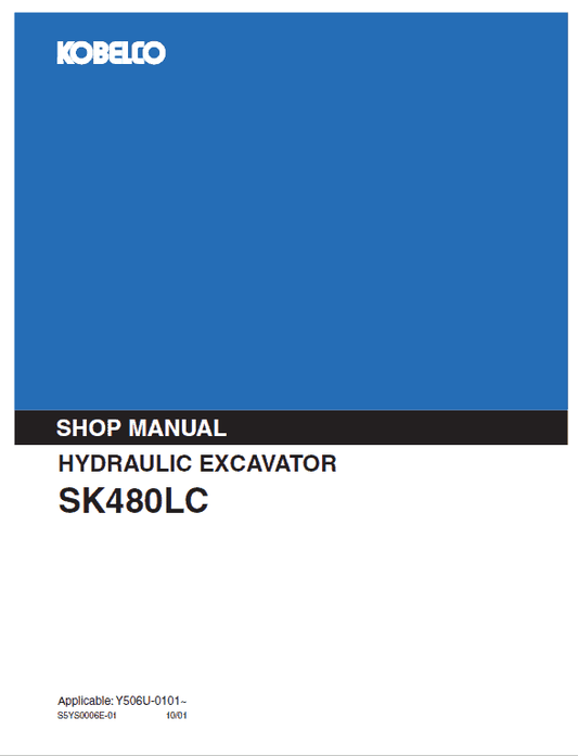 Kobelco SK480LC Excavator Service Manual Workshop Guide