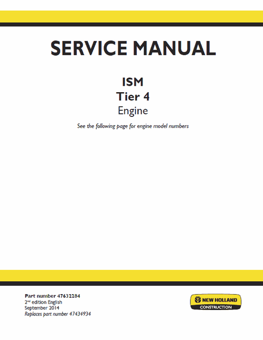 ISM Tier 4 Engine Service Repair Manual Workshop Guide