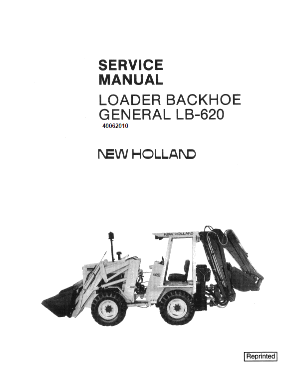 New Holland LB620 Backhoe Loader Service Manual Workshop Guide