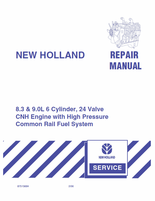 CNH 8.3 & 9.0L 6 Cylinder, 24 Valve Engine Manual Workshop Guide