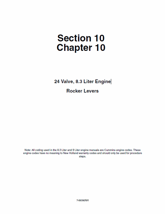 Cummins 24 Valve, 8.3 Liter Engine Service Manual Workshop Guide