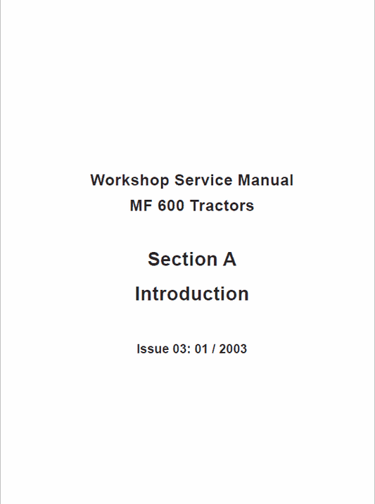 Massey Ferguson 630, 650, 660, 680 Tractor Service Manual Workshop Guide