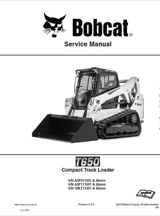 Bobcat T650 Loader Repair Service Manual Workshop Guide