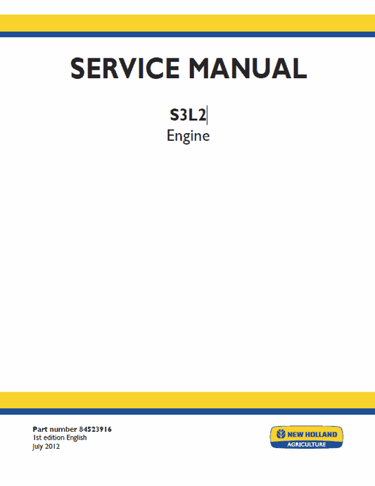 S3L2 Engine Repair Service Manual Workshop Guide