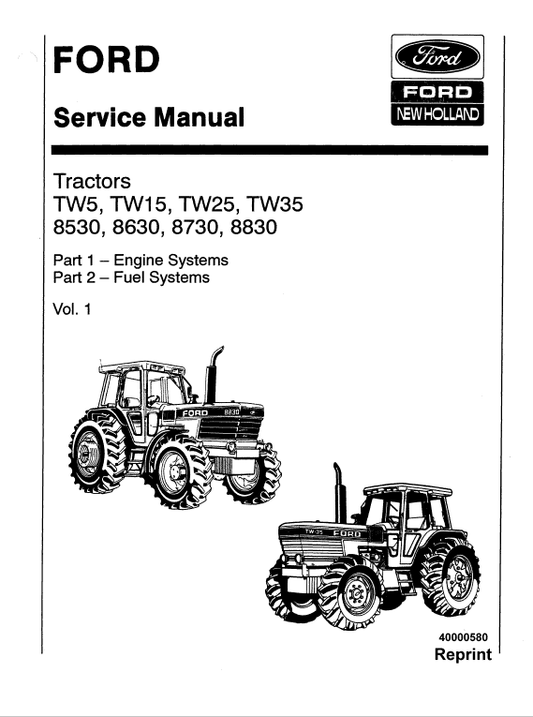 Ford TW5, TW15, TW25, TW35 Tractor Service Manual Workshop Guide