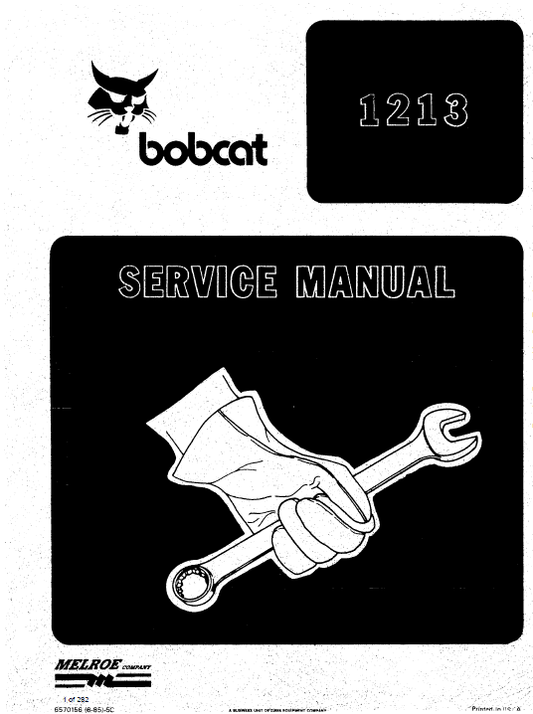 Bobcat 1213 Skid-Steer Loader Service Manual Workshop Guide