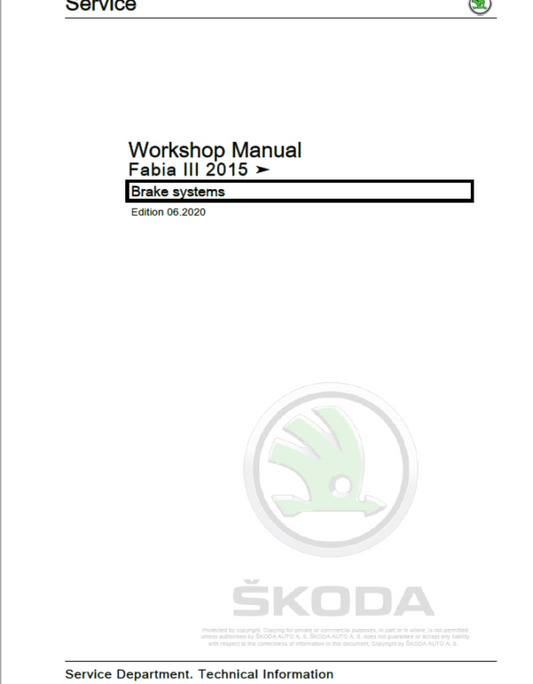 SKODA FABIA III (NJ) Repair Service Manual