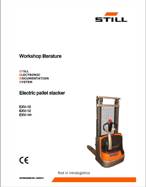 Still EXV 10, EXV 12, EXV 14AC, EXP and all EXV Model Pallet Stacker Workshop Repair Manual Workshop Guide