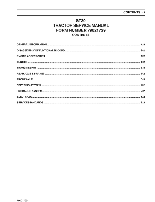AGCO ST30 Tractor Workshop Service Manual Workshop Guide