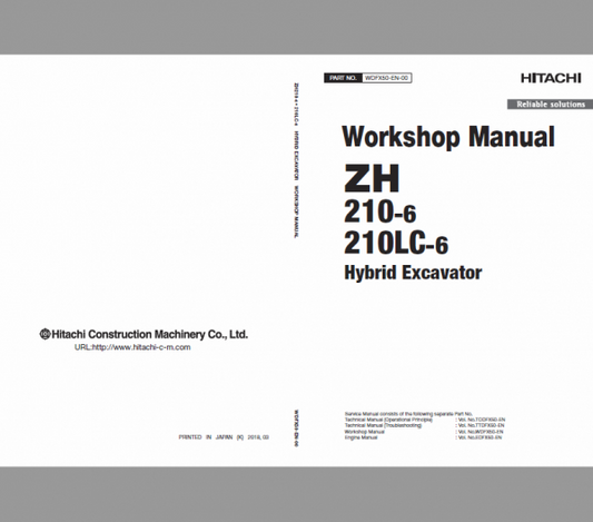 Hitachi ZH210-6 and ZH210LC-6 Excavator Service Repair Manual Workshop Guide