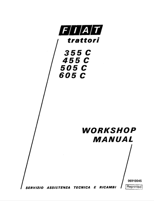 Fiat 355C, 455C, 505C, 605C Crawler Tractor Service Manual Workshop Guide