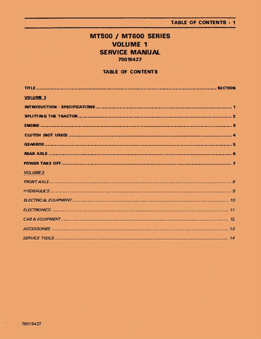 Challenger MT535, MT545, MT565 Tractor Workshop Manual Workshop Guide