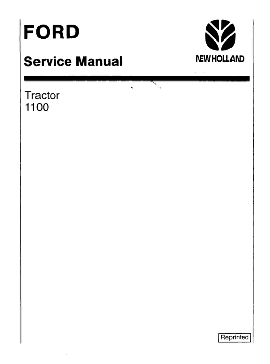 Ford 1100 Tractor Service Manual Workshop Guide