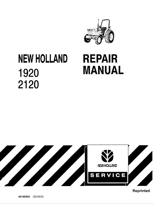 Ford New Holland 1920, 2120 Tractor Service Manual Workshop Guide