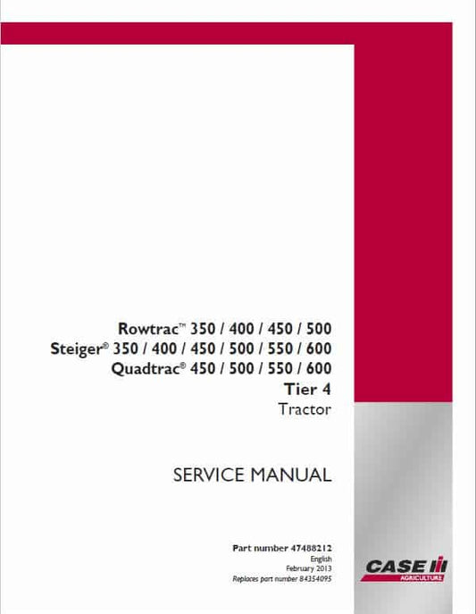 Case 350, 400, 450 Rowtrac Tractor Service Manual Workshop Guide
