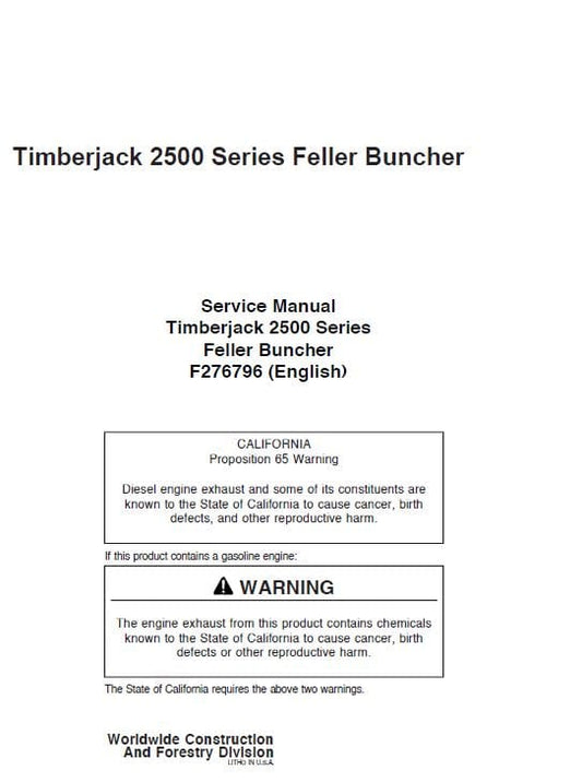 Timberjack 2515, 2518, 2520 Feller Buncher Service Repair Manual Workshop Guide