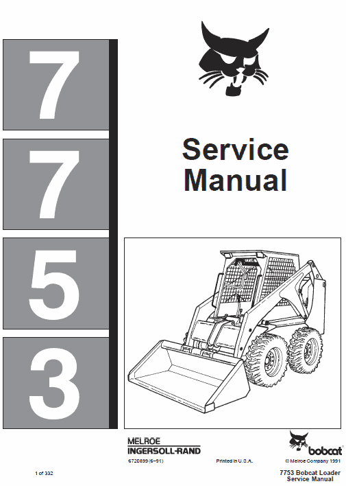 Bobcat 7753 Skid-Steer Loader Service Manual Workshop Guide