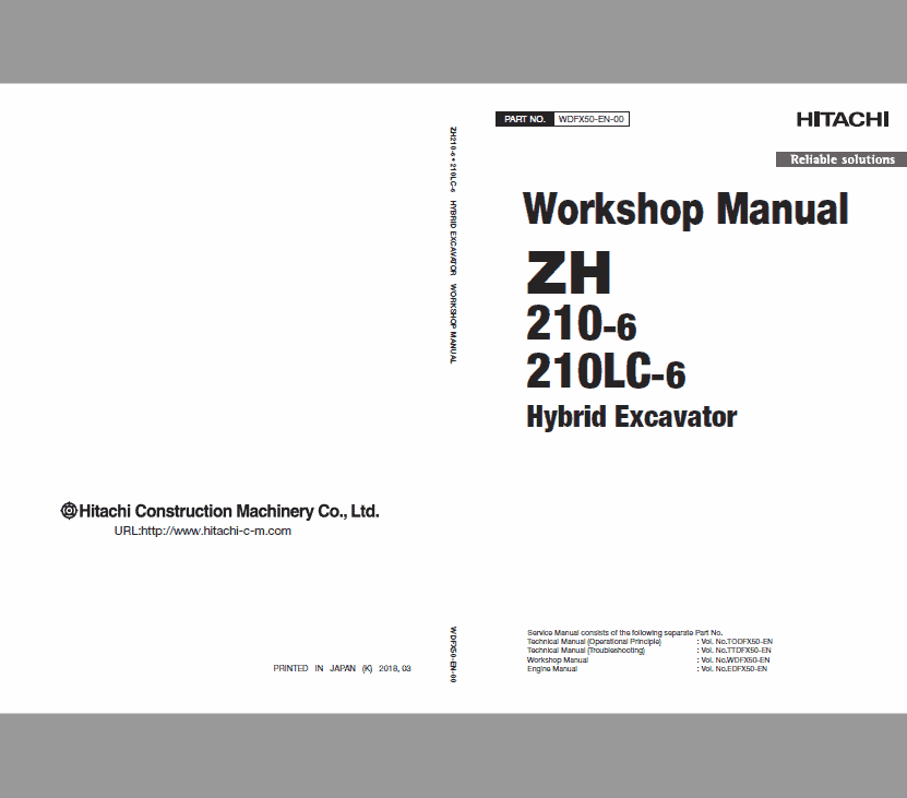 Hitachi ZH210-6 and ZH210LC-6 Excavator Service Repair Manual Workshop Guide