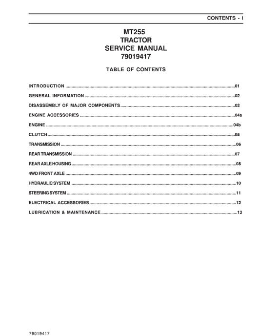 Challenger MT225 Tractor Service Manual Workshop Guide