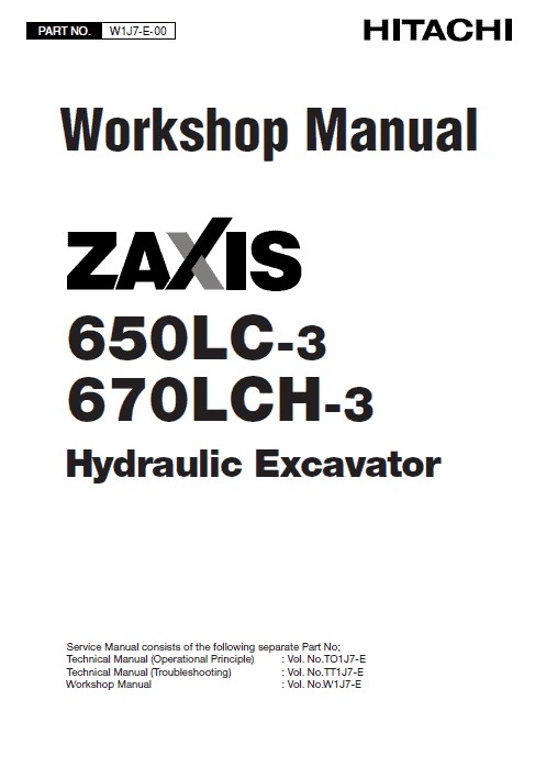 Hitachi ZX650LC-3 and ZX670LCH-3 Excavator Service Repair Manual Workshop Guide