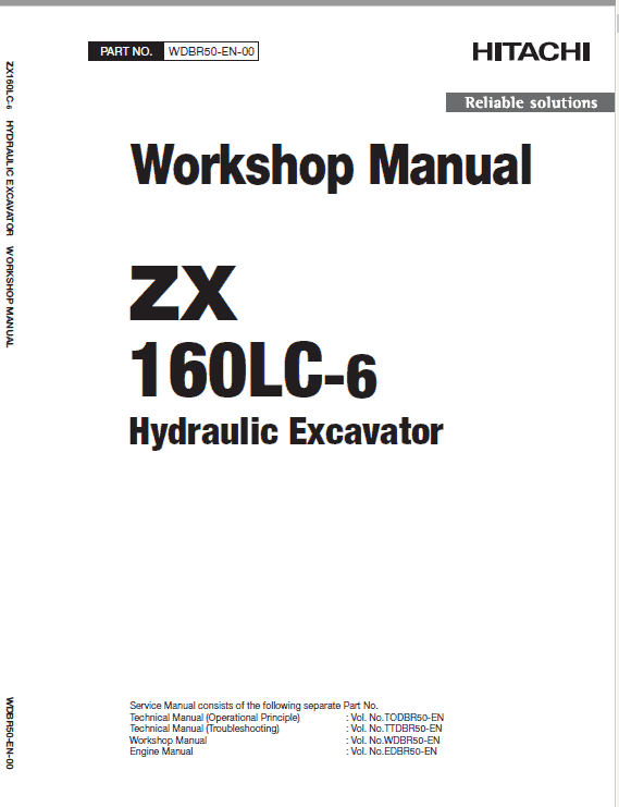 Hitachi ZX160LC-5G and ZX160LC-6 Excavator Service Repair Manual Workshop Guide