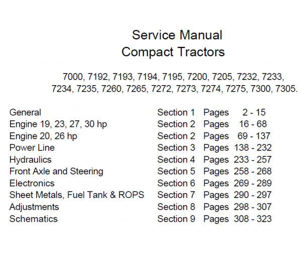 Cub Cadet Series 7000 Service Manual Workshop Guide