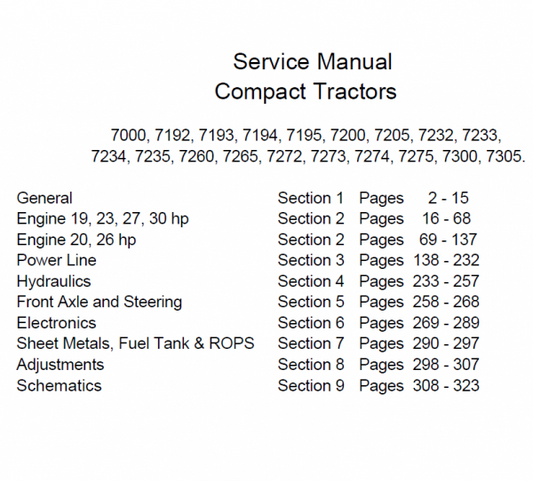 Cub Cadet Series 7000 Service Manual Workshop Guide