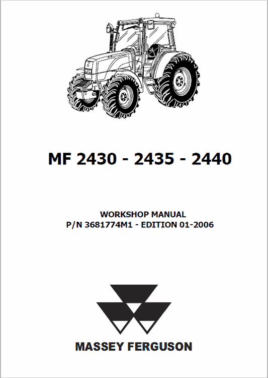 Massey Ferguson 2430, 2435, 2440 Tractor Service Manual Workshop Guide
