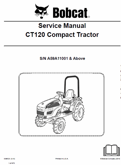 Bobcat CT120 Compact Tractor Service Manual Workshop Guide