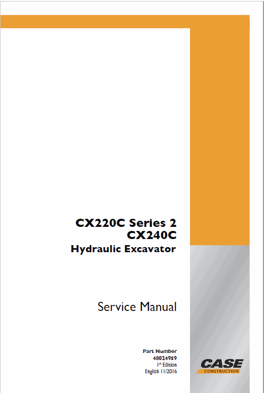 Case CX220C Series 2 Crawler Excavator Service Manual Workshop Guide