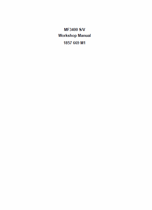 Massey Ferguson 3425-SV, 3435-SV, 3445-SV, 3455-SV Tractor Service Manual Workshop Guide