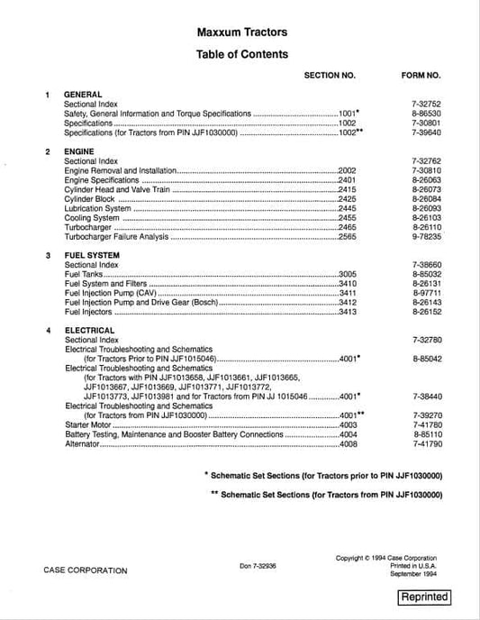 Case 5220, 5230, 5240, 5250 Maxxum Tractor Repair Service Manual Workshop Guide