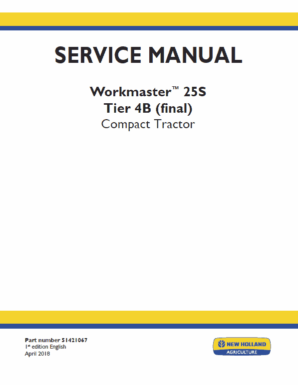 New Holland Workmaster 25S Tractor Service Manual Workshop Guide