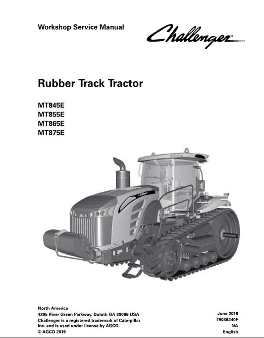 Challenger MT845E, MT855E, MT865E, MT875E Tractor Service Manual Workshop Guide